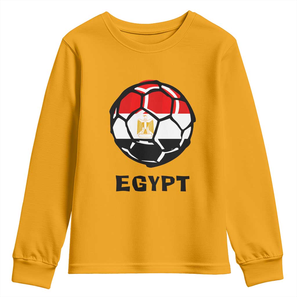 Egyptian Flag Soccer Ball Graphic Youth Sweatshirt Egypt Pride Sports Football Fans Match Day