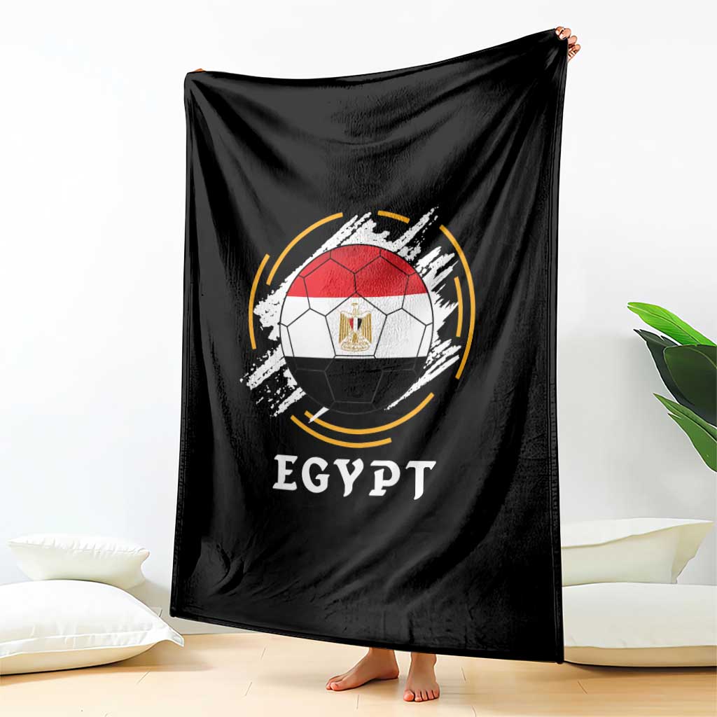 Egyptian Flag Soccer Ball Splatter Graphic Throw Blanket Egypt Pride Sports Football Fans Match Day