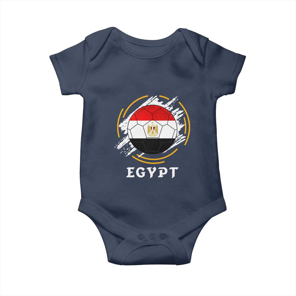 Egyptian Flag Soccer Ball Splatter Graphic Baby Onesie Egypt Pride Sports Football Fans Match Day