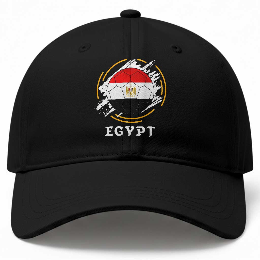 Egyptian Flag Soccer Ball Splatter Graphic Baseball Cap Egypt Pride Sports Football Fans Match Day