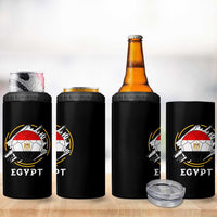 Egyptian Flag Soccer Ball Splatter Graphic 4 in 1 Can Cooler Tumbler Egypt Pride Sports Football Fans Match Day