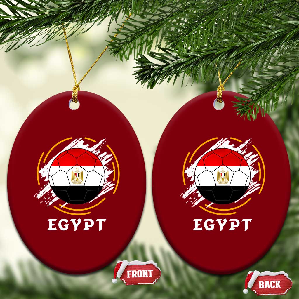 Egyptian Flag Soccer Ball Splatter Graphic Ceramic Ornament Egypt Pride Sports Football Fans Match Day