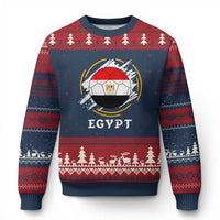 Egyptian Flag Soccer Ball Splatter Graphic Ugly Christmas Sweater Egypt Pride Sports Football Fans Match Day