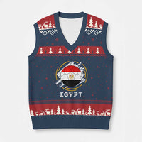 Egyptian Flag Soccer Ball Splatter Graphic V-Neck Knit Sweater Vest Egypt Pride Sports Football Fans Match Day