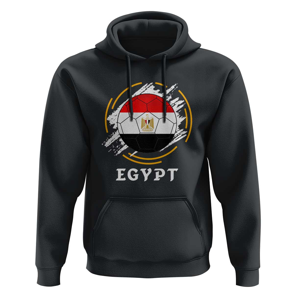 Egyptian Flag Soccer Ball Splatter Graphic Hoodie Egypt Pride Sports Football Fans Match Day