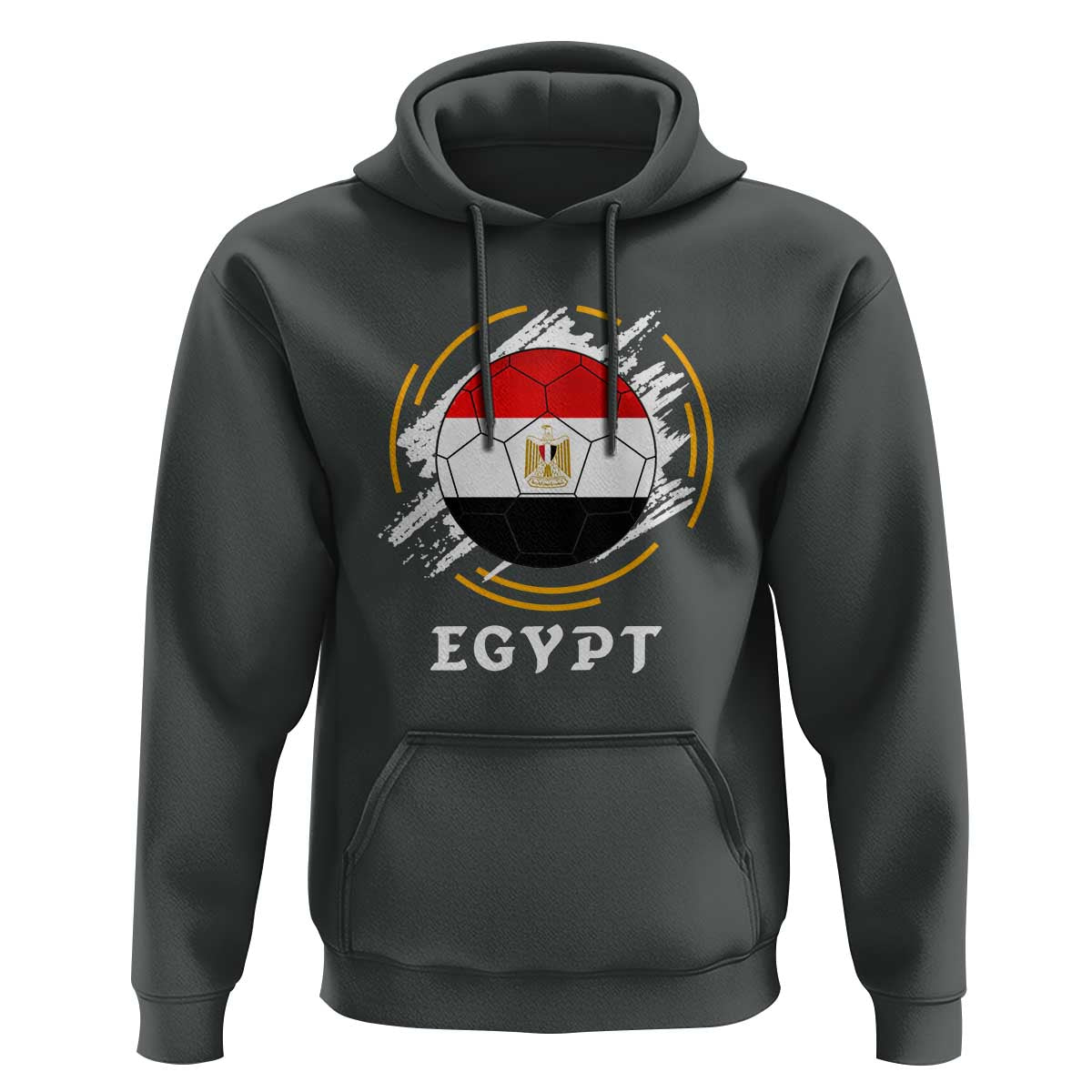 Egyptian Flag Soccer Ball Splatter Graphic Hoodie Egypt Pride Sports Football Fans Match Day