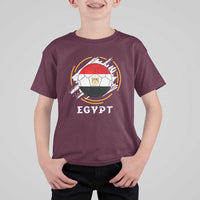 Egyptian Flag Soccer Ball Splatter Graphic T Shirt For Kid Egypt Pride Sports Football Fans Match Day