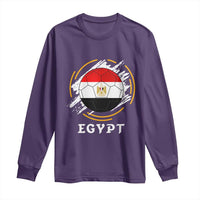 Egyptian Flag Soccer Ball Splatter Graphic Long Sleeve Shirt Egypt Pride Sports Football Fans Match Day