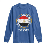 Egyptian Flag Soccer Ball Splatter Graphic Long Sleeve Shirt Egypt Pride Sports Football Fans Match Day