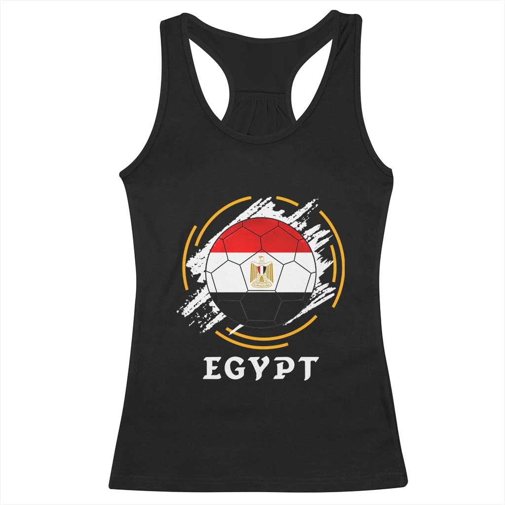 Egyptian Flag Soccer Ball Splatter Graphic Racerback Tank Top Egypt Pride Sports Football Fans Match Day