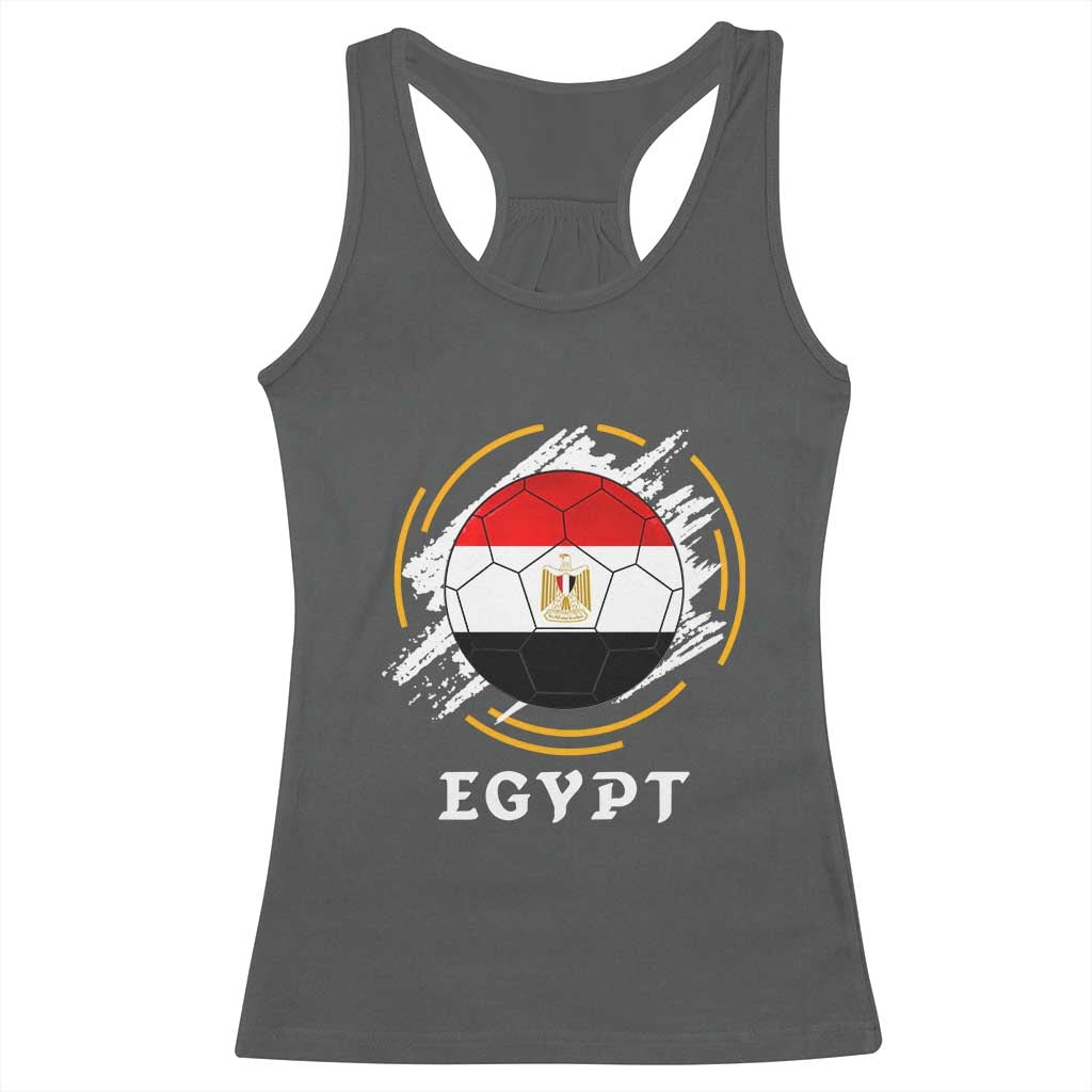 Egyptian Flag Soccer Ball Splatter Graphic Racerback Tank Top Egypt Pride Sports Football Fans Match Day