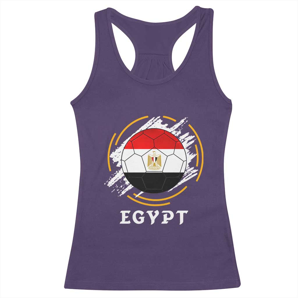 Egyptian Flag Soccer Ball Splatter Graphic Racerback Tank Top Egypt Pride Sports Football Fans Match Day