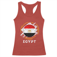 Egyptian Flag Soccer Ball Splatter Graphic Racerback Tank Top Egypt Pride Sports Football Fans Match Day