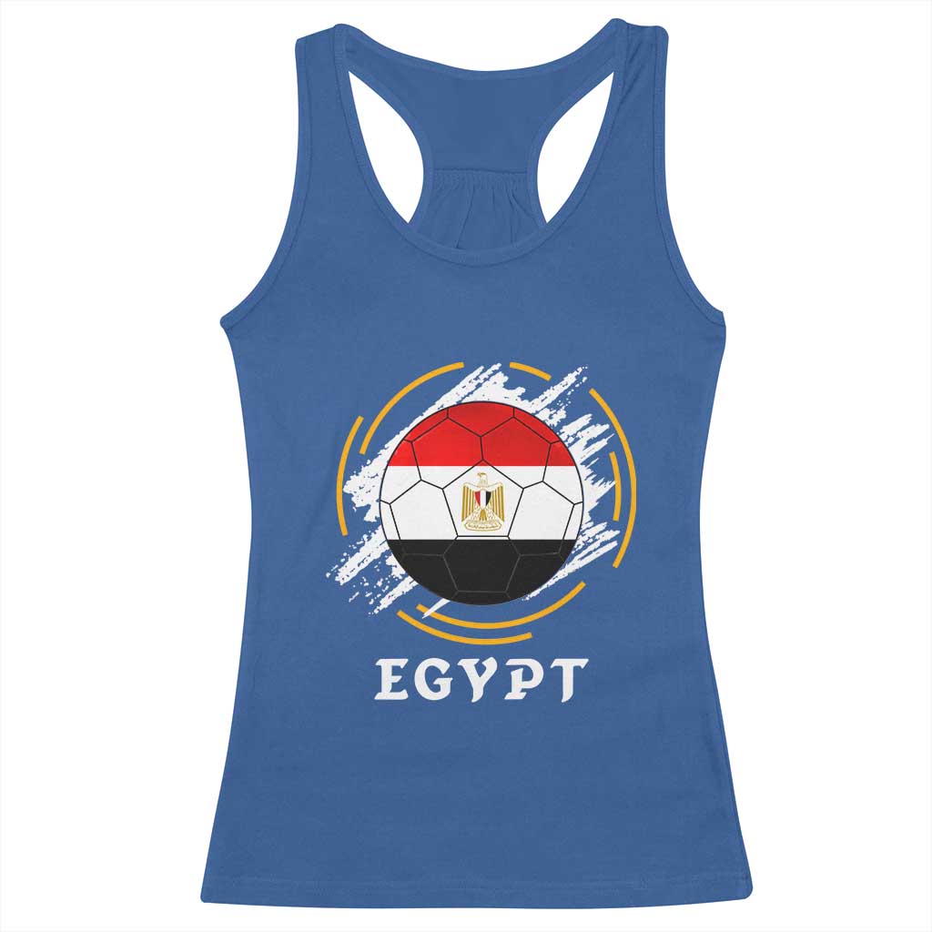 Egyptian Flag Soccer Ball Splatter Graphic Racerback Tank Top Egypt Pride Sports Football Fans Match Day