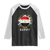 Egyptian Flag Soccer Ball Splatter Graphic Raglan Shirt Egypt Pride Sports Football Fans Match Day