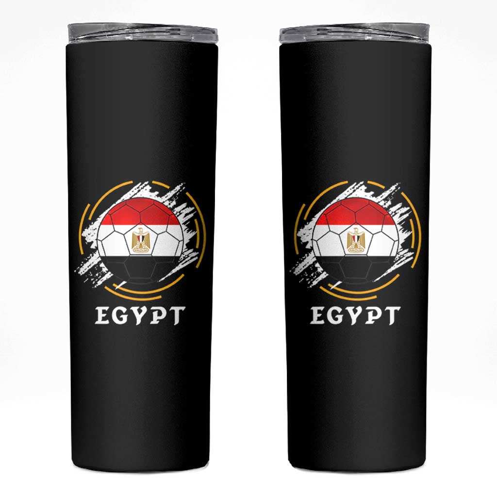 Egyptian Flag Soccer Ball Splatter Graphic Skinny Tumbler Egypt Pride Sports Football Fans Match Day