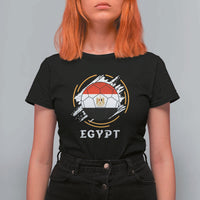 Egyptian Flag Soccer Ball Splatter Graphic T Shirt For Women Egypt Pride Sports Football Fans Match Day
