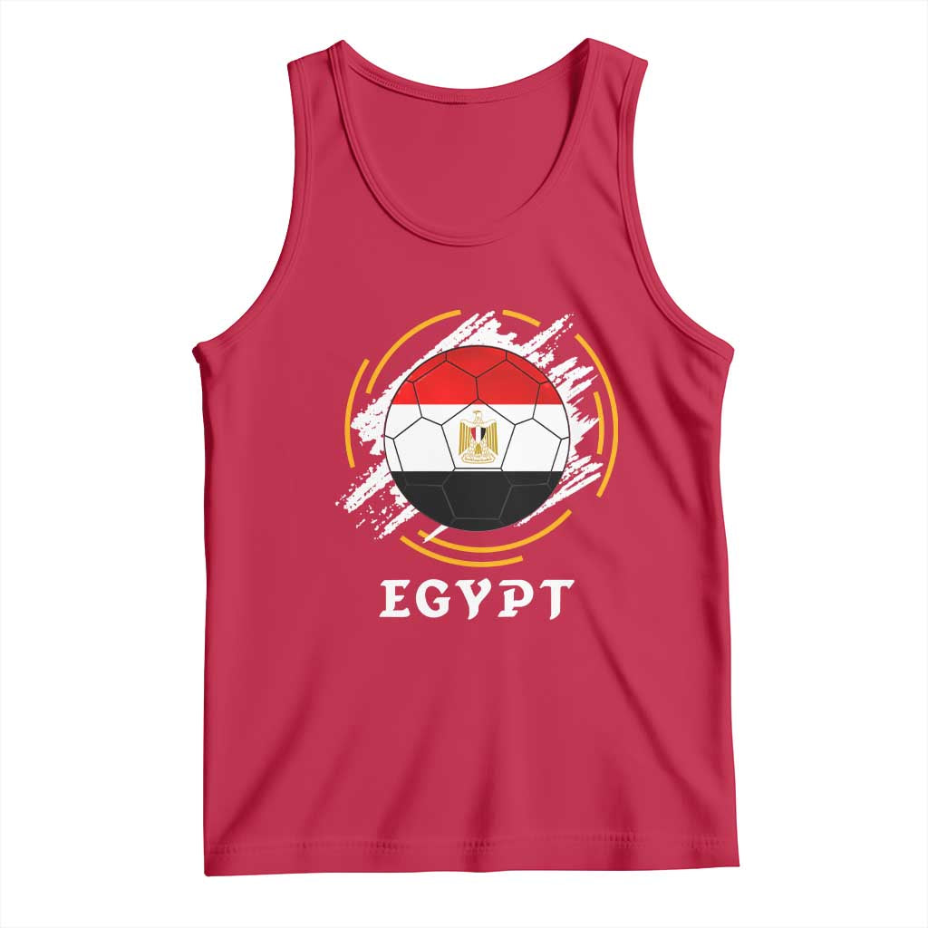 Egyptian Flag Soccer Ball Splatter Graphic Tank Top Egypt Pride Sports Football Fans Match Day