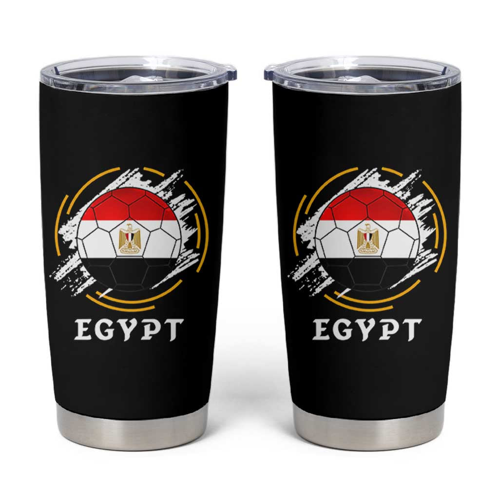 Egyptian Flag Soccer Ball Splatter Graphic Tumbler Cup Egypt Pride Sports Football Fans Match Day
