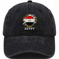 Egyptian Flag Soccer Ball Splatter Graphic Washed Cotton Baseball Cap Egypt Pride Sports Football Fans Match Day
