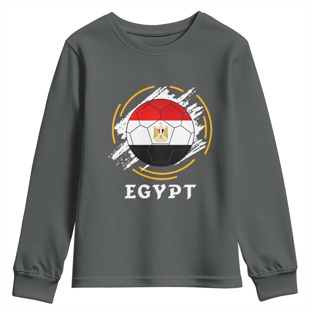 Egyptian Flag Soccer Ball Splatter Graphic Youth Sweatshirt Egypt Pride Sports Football Fans Match Day