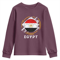 Egyptian Flag Soccer Ball Splatter Graphic Youth Sweatshirt Egypt Pride Sports Football Fans Match Day