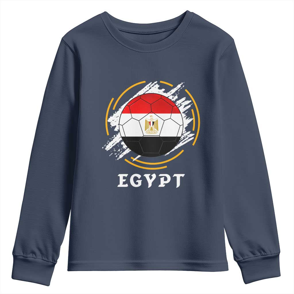 Egyptian Flag Soccer Ball Splatter Graphic Youth Sweatshirt Egypt Pride Sports Football Fans Match Day