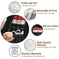 Egyptian Flag Misr Arabic Calligraphy Throw Blanket Patriotic Egypt Heritage Pride
