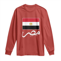 Egyptian Flag Misr Arabic Calligraphy Long Sleeve Shirt Patriotic Egypt Heritage Pride