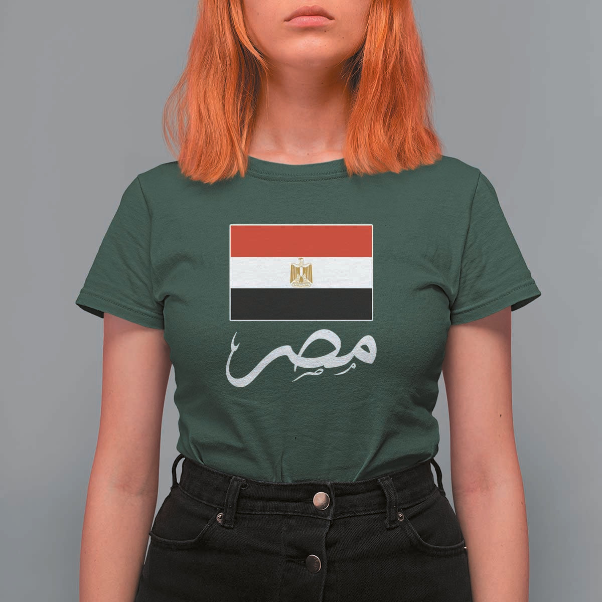 Egyptian Flag Misr Arabic Calligraphy T Shirt For Women Patriotic Egypt Heritage Pride