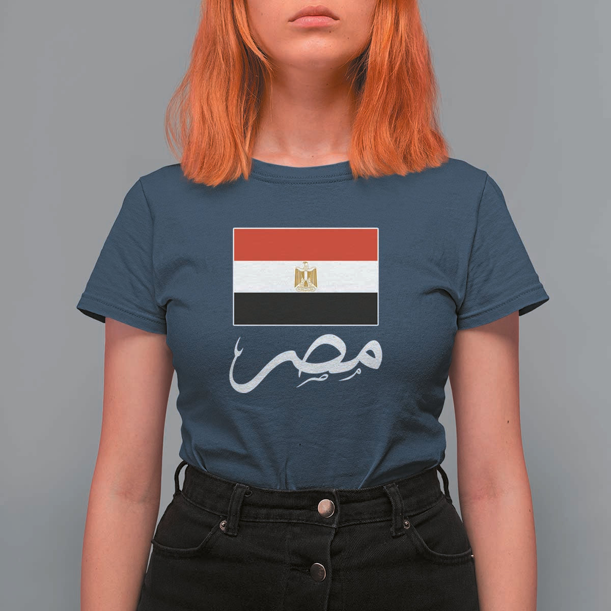 Egyptian Flag Misr Arabic Calligraphy T Shirt For Women Patriotic Egypt Heritage Pride