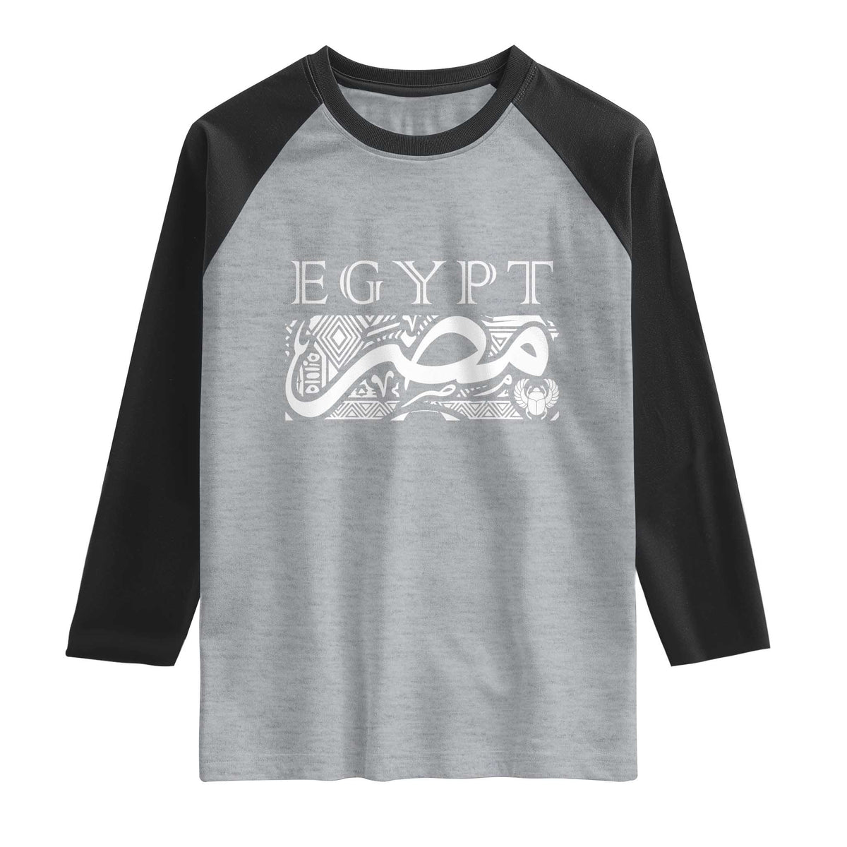 Egypt Misr Arabic Calligraphy Raglan Shirt Vintage Egyptian Heritage Pharaonic Pattern Graphic