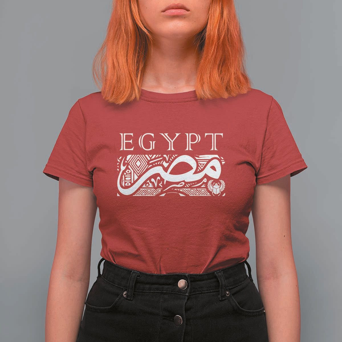 Egypt Misr Arabic Calligraphy T Shirt For Women Vintage Egyptian Heritage Pharaonic Pattern Graphic