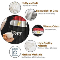 Egypt Flag Misr Pride Throw Blanket Egyptian Eagle of Saladin Heritage