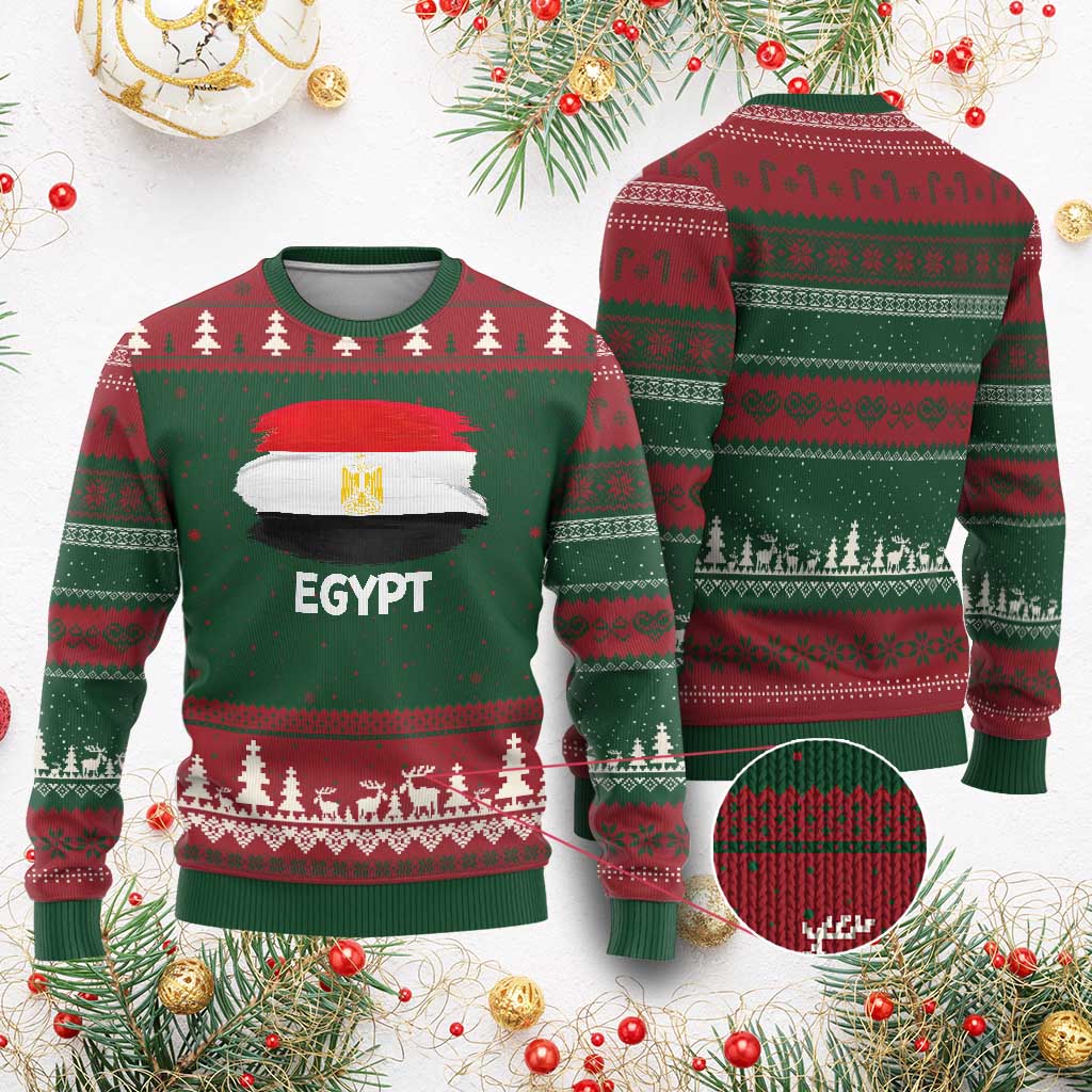 Egypt Flag Misr Pride Ugly Christmas Sweater Egyptian Eagle of Saladin Heritage