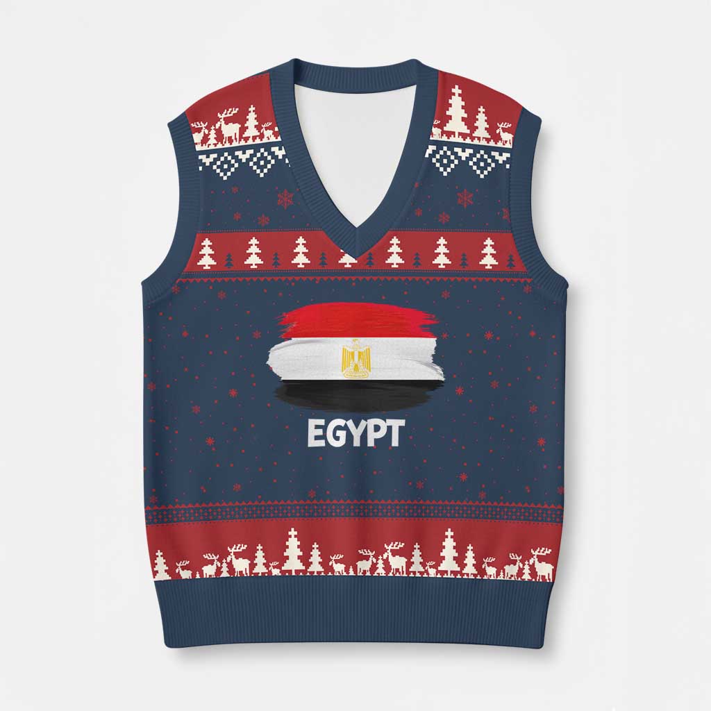 Egypt Flag Misr Pride V-Neck Knit Sweater Vest Egyptian Eagle of Saladin Heritage