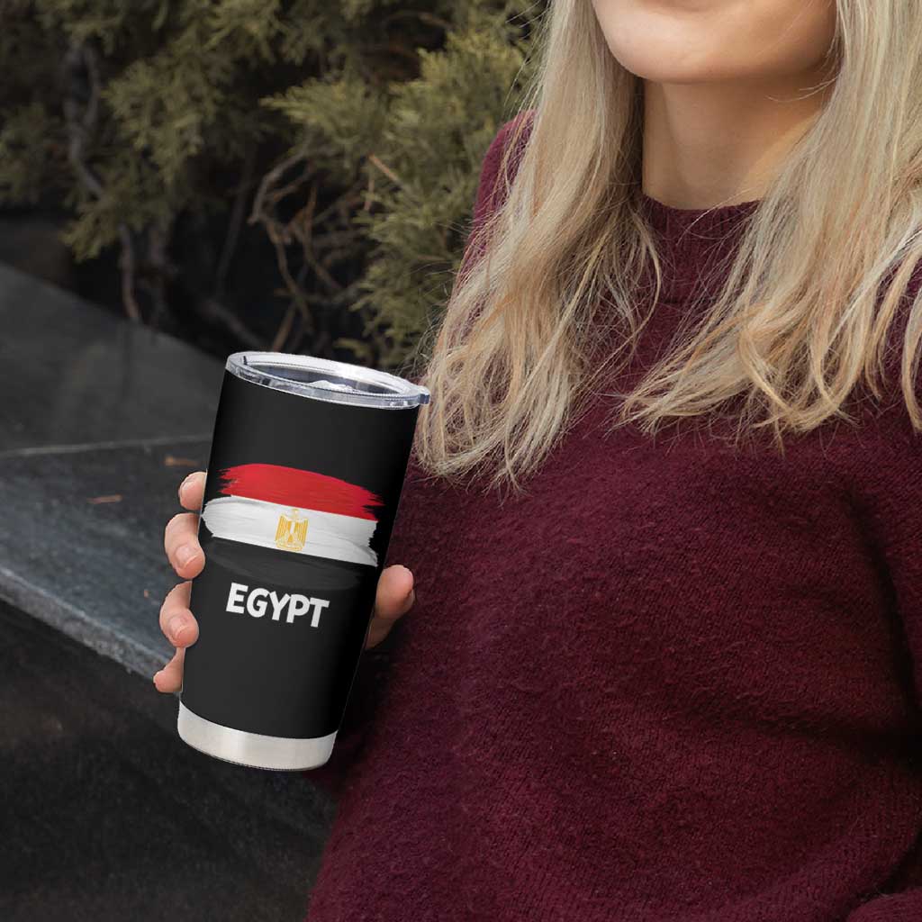 Egypt Flag Misr Pride Tumbler Cup Egyptian Eagle of Saladin Heritage