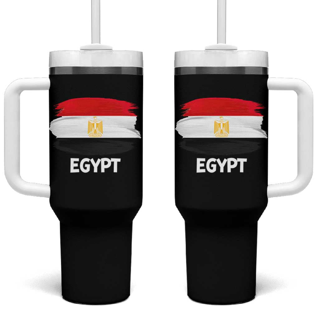 Egypt Flag Misr Pride Tumbler With Handle Egyptian Eagle of Saladin Heritage