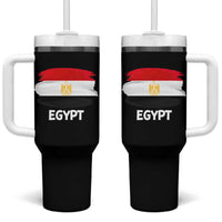 Egypt Flag Misr Pride Tumbler With Handle Egyptian Eagle of Saladin Heritage