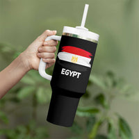 Egypt Flag Misr Pride Tumbler With Handle Egyptian Eagle of Saladin Heritage