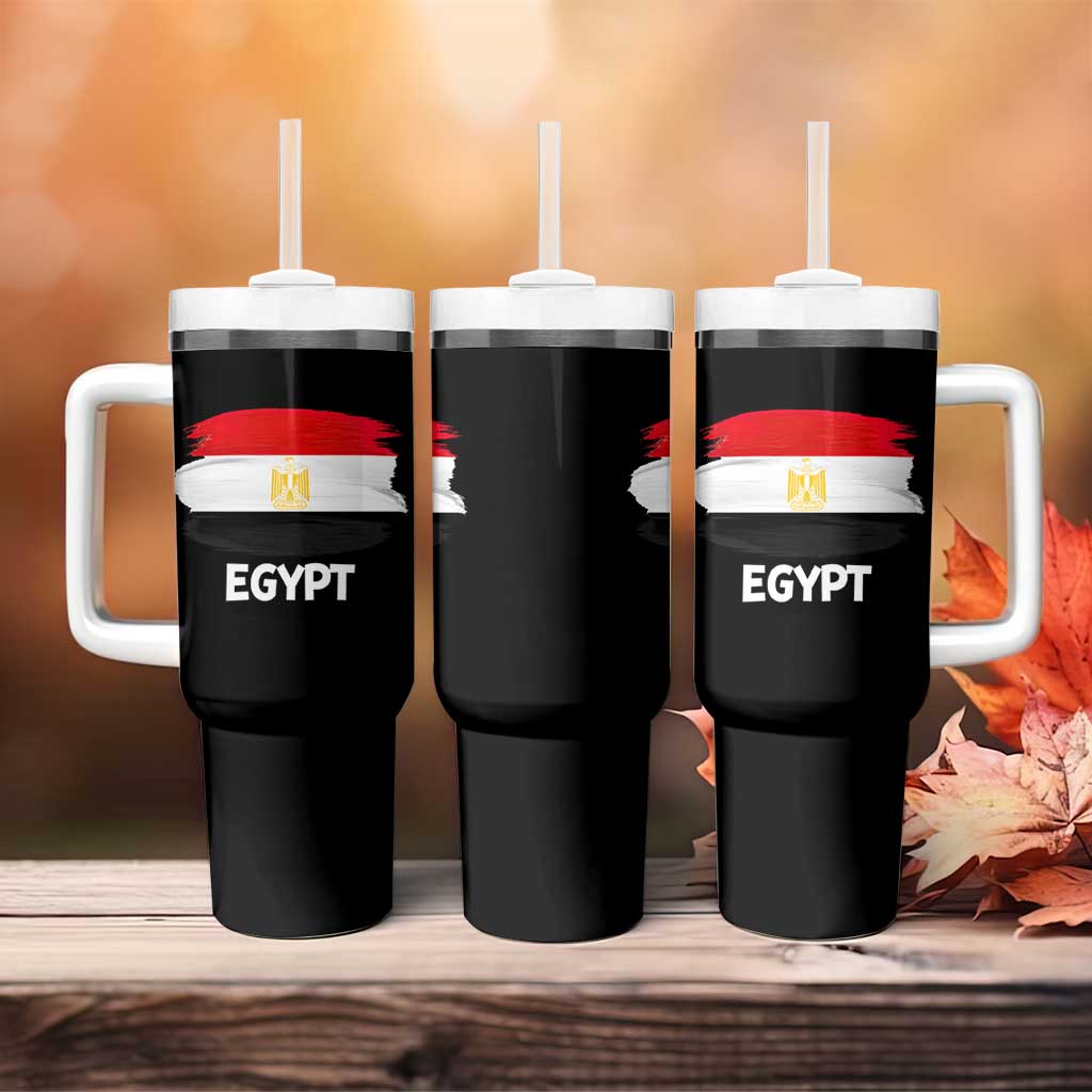 Egypt Flag Misr Pride Tumbler With Handle Egyptian Eagle of Saladin Heritage