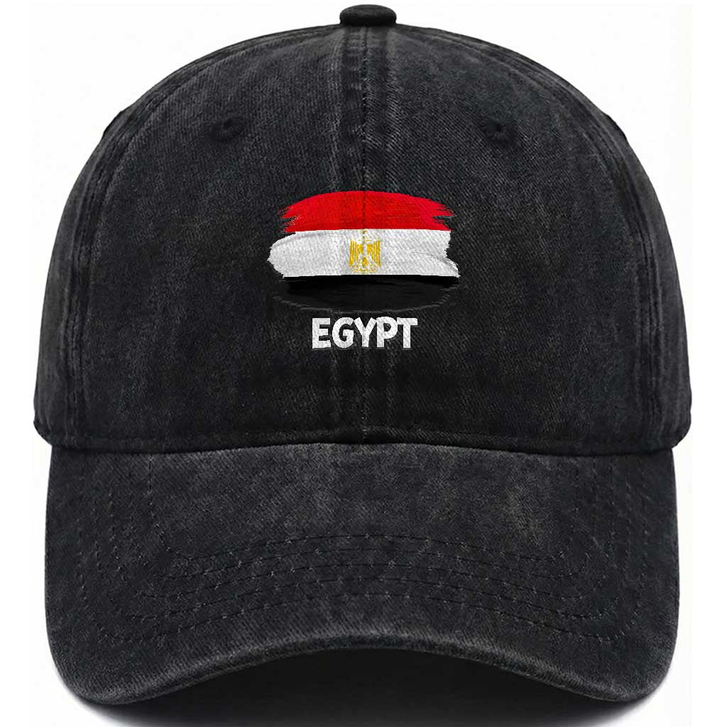 Egypt Flag Misr Pride Washed Cotton Baseball Cap Egyptian Eagle of Saladin Heritage