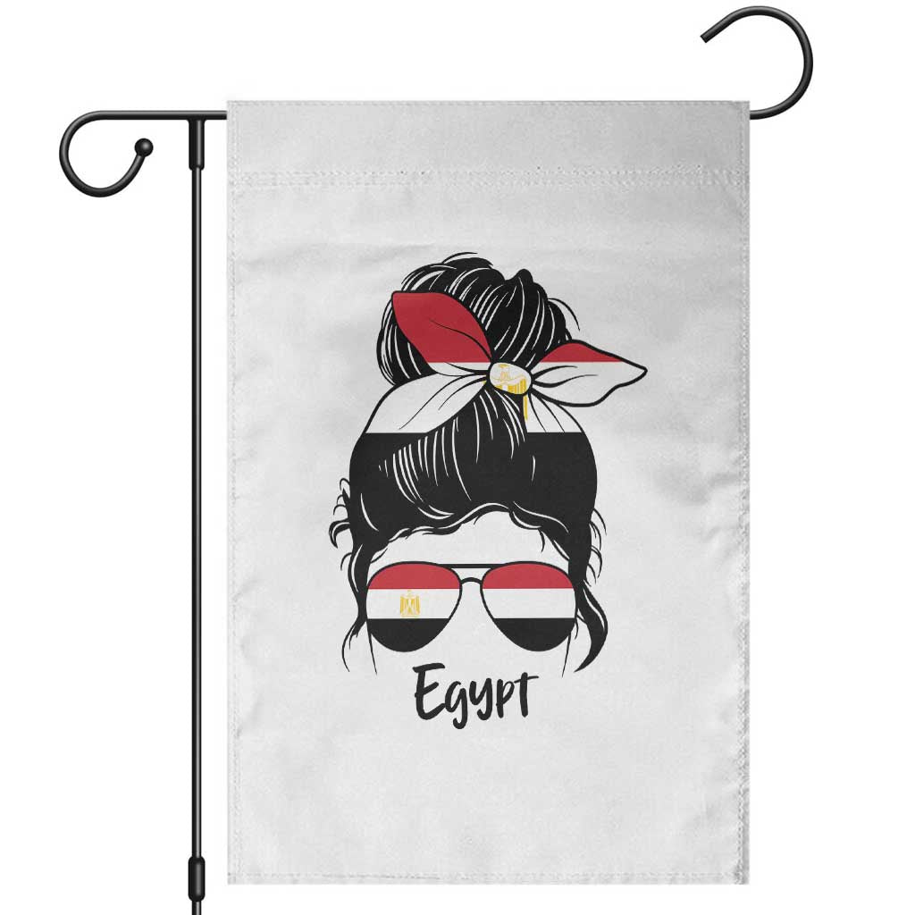 Egyptian Flag Messy Bun Girl Garden Flag Patriotic Egypt Women