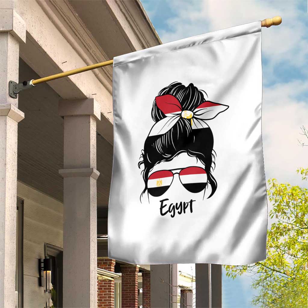Egyptian Flag Messy Bun Girl Garden Flag Patriotic Egypt Women