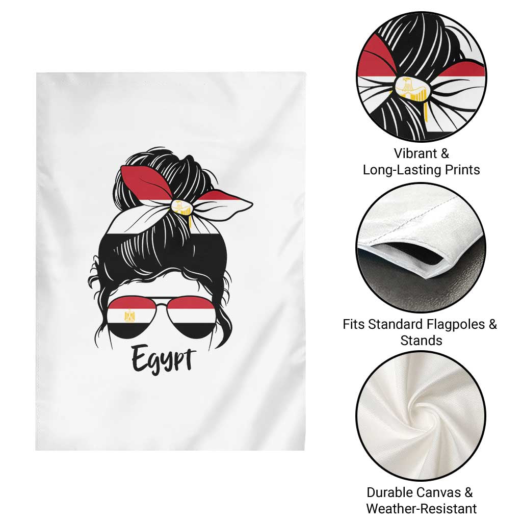 Egyptian Flag Messy Bun Girl Garden Flag Patriotic Egypt Women