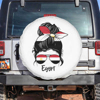 Egyptian Flag Messy Bun Girl Spare Tire Cover Patriotic Egypt Women