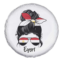 Egyptian Flag Messy Bun Girl Spare Tire Cover Patriotic Egypt Women