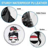 Egyptian Flag Messy Bun Girl Spare Tire Cover Patriotic Egypt Women