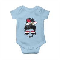 Egyptian Flag Messy Bun Girl Baby Onesie Patriotic Egypt Women