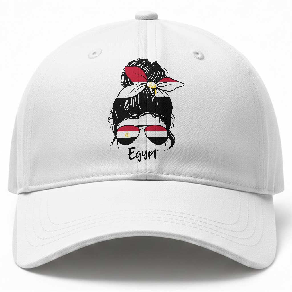 Egyptian Flag Messy Bun Girl Baseball Cap Patriotic Egypt Women
